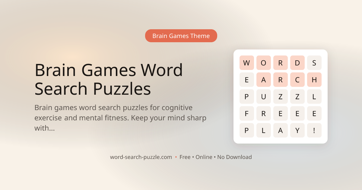 Brain Games Word Search Puzzles – Free & Printable Online | Word Search ...