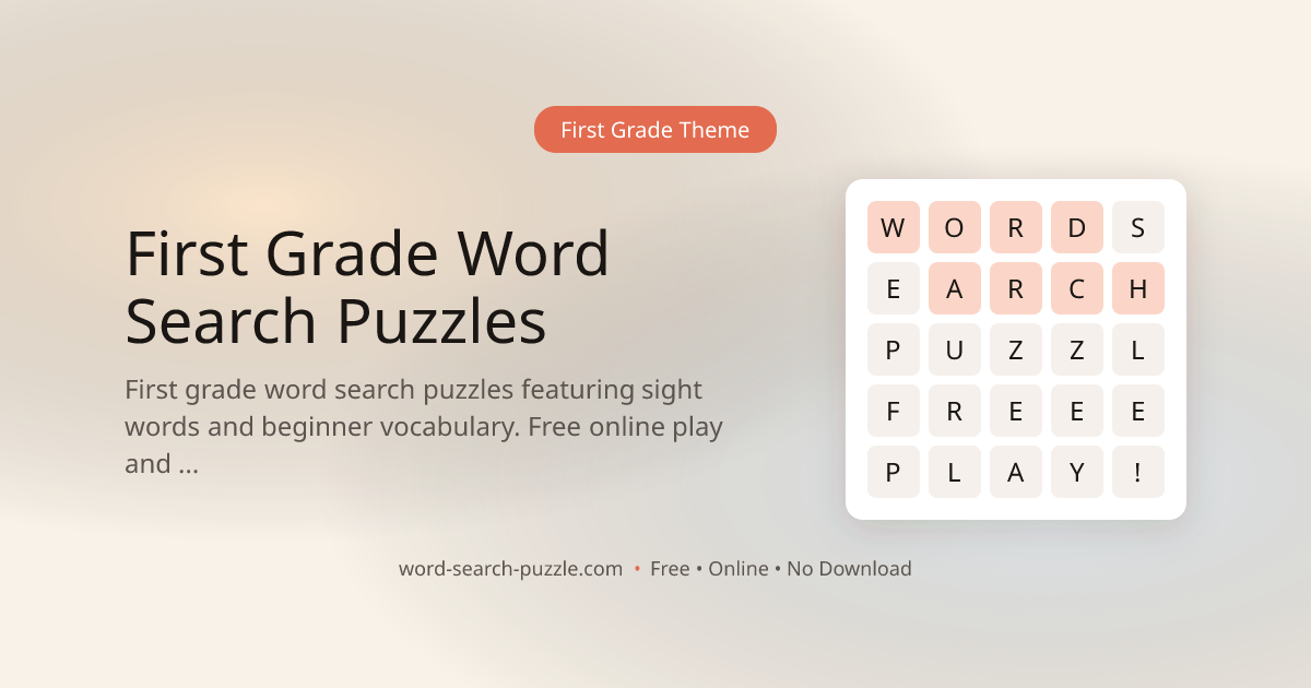 First Grade Word Search Puzzles – Free & Printable Online | Word Search ...