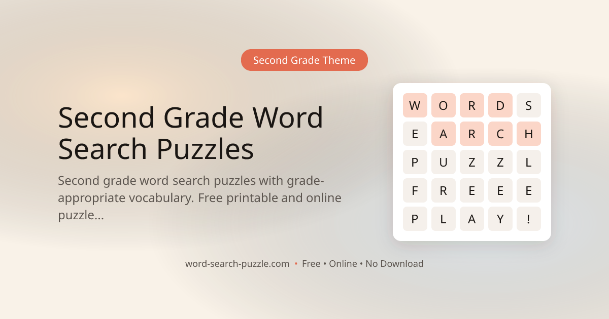Second Grade Word Search Puzzles – Free & Printable Online | Word ...