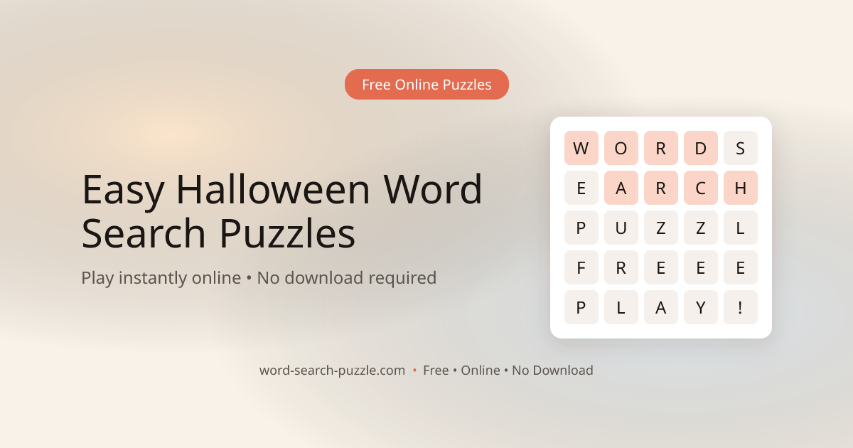 Easy Halloween Word Search Puzzles – Free Online | Word Search Puzzle