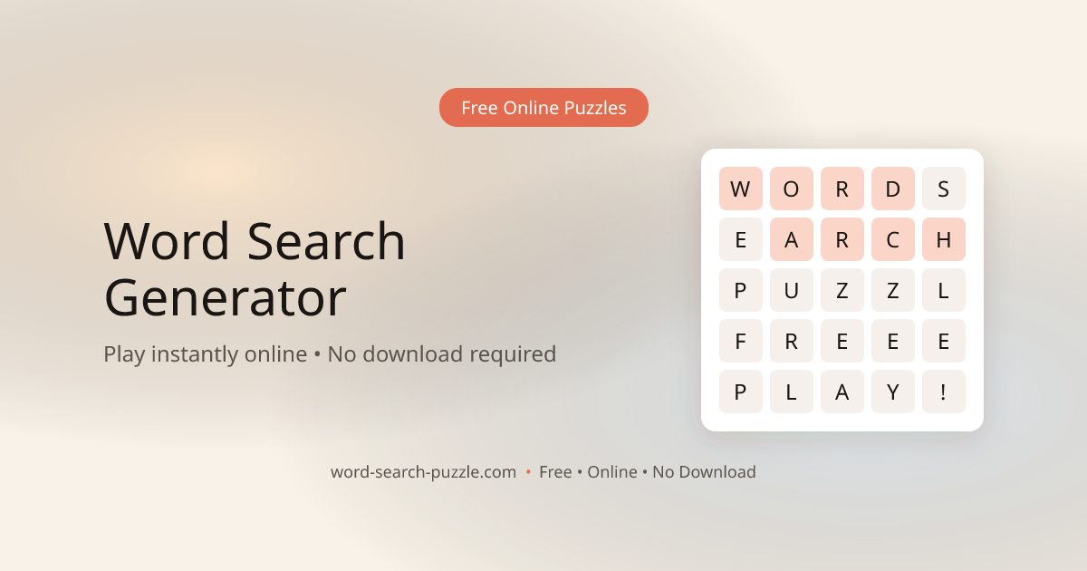 Word Search Generator - Make Your Own Free Puzzle | Word Search Puzzle